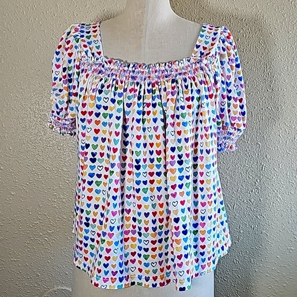 Ruth and Ralph Multi Color Hearts Print Top